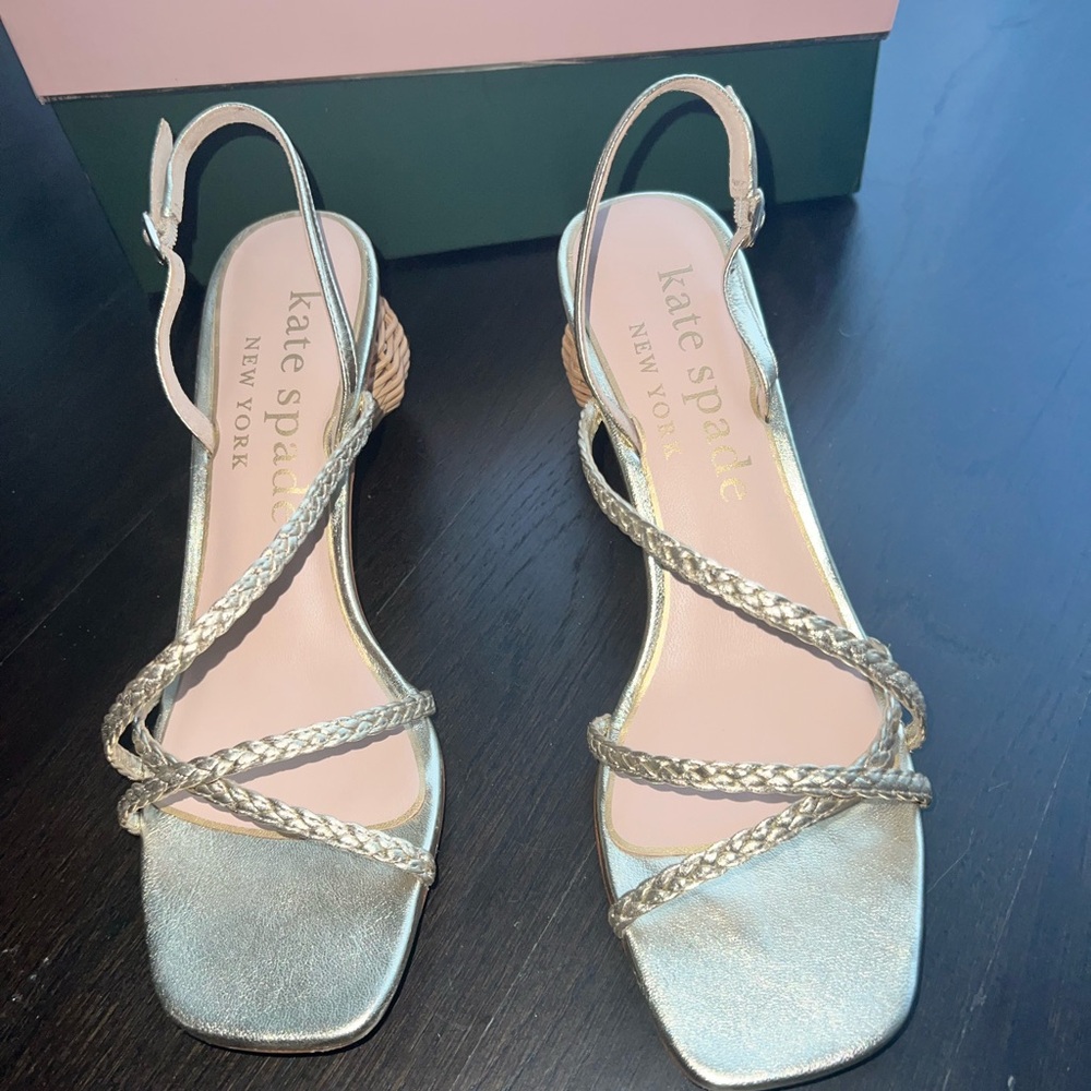 Kate Spate Heeled Sandals - Gold - Size 9.5 - Picture 3 of 6